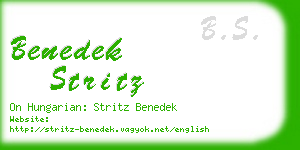 benedek stritz business card